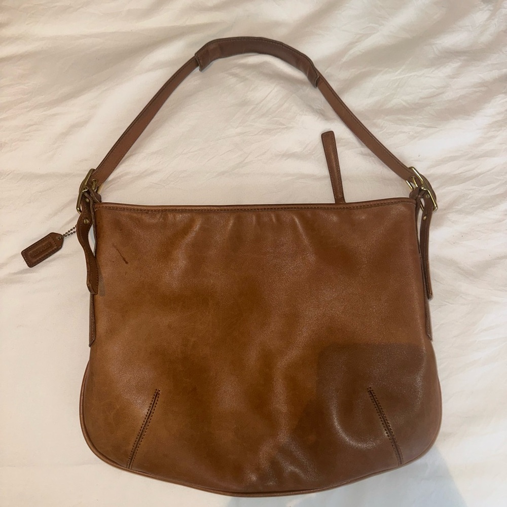Vintage Coach Brown Leather Shoulder Bag